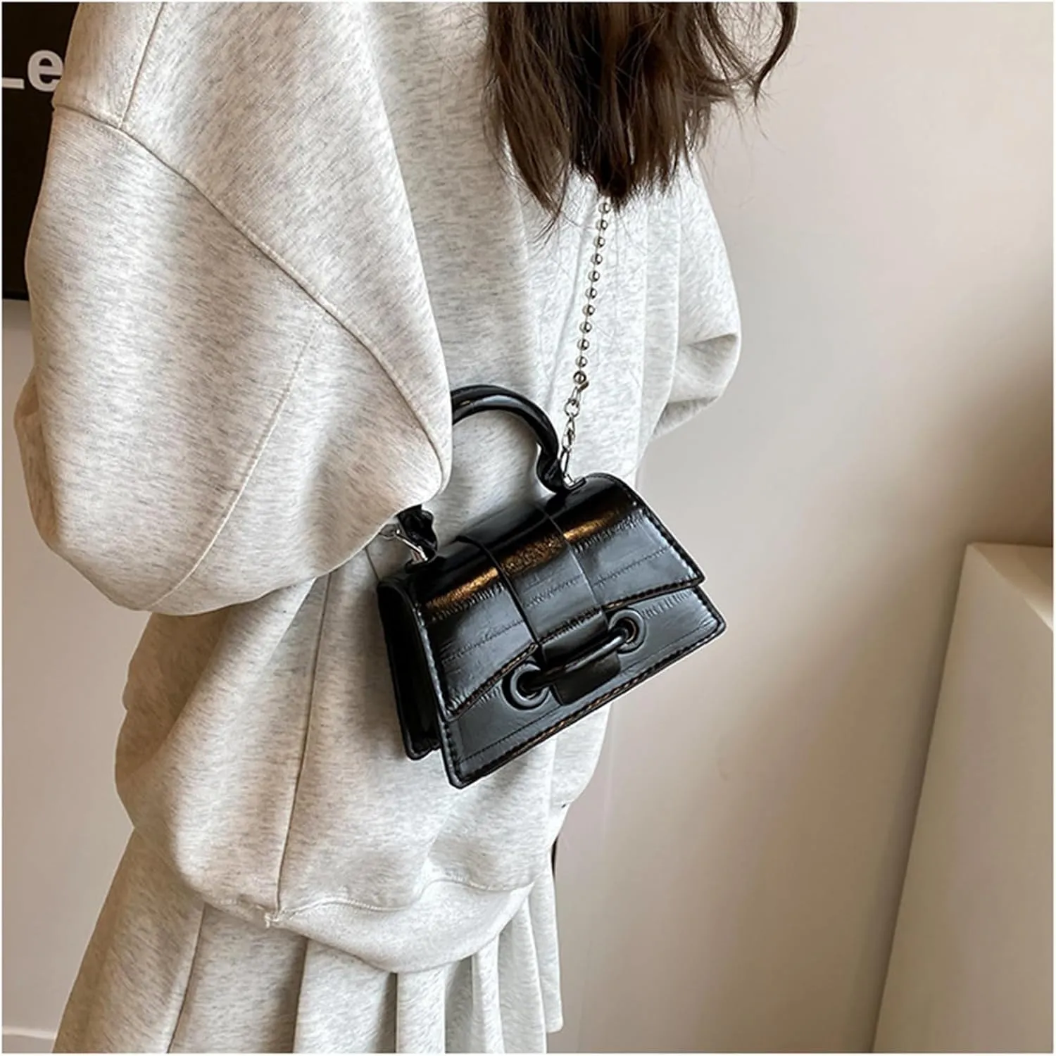 Y2K Top Handle Bag for Women, Stylish Mini Purses Crossbody Shoulder Bags, Clutch for Cocktail Party Prom