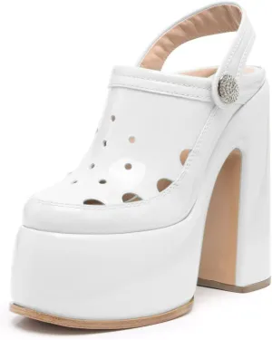 YDN Women Summer Closed Toe Platform Clogs Chunky High Heel Studded Sandals Slingback Strap Mules Fashion Party Prom Dressy Shoes Size 4-15 US