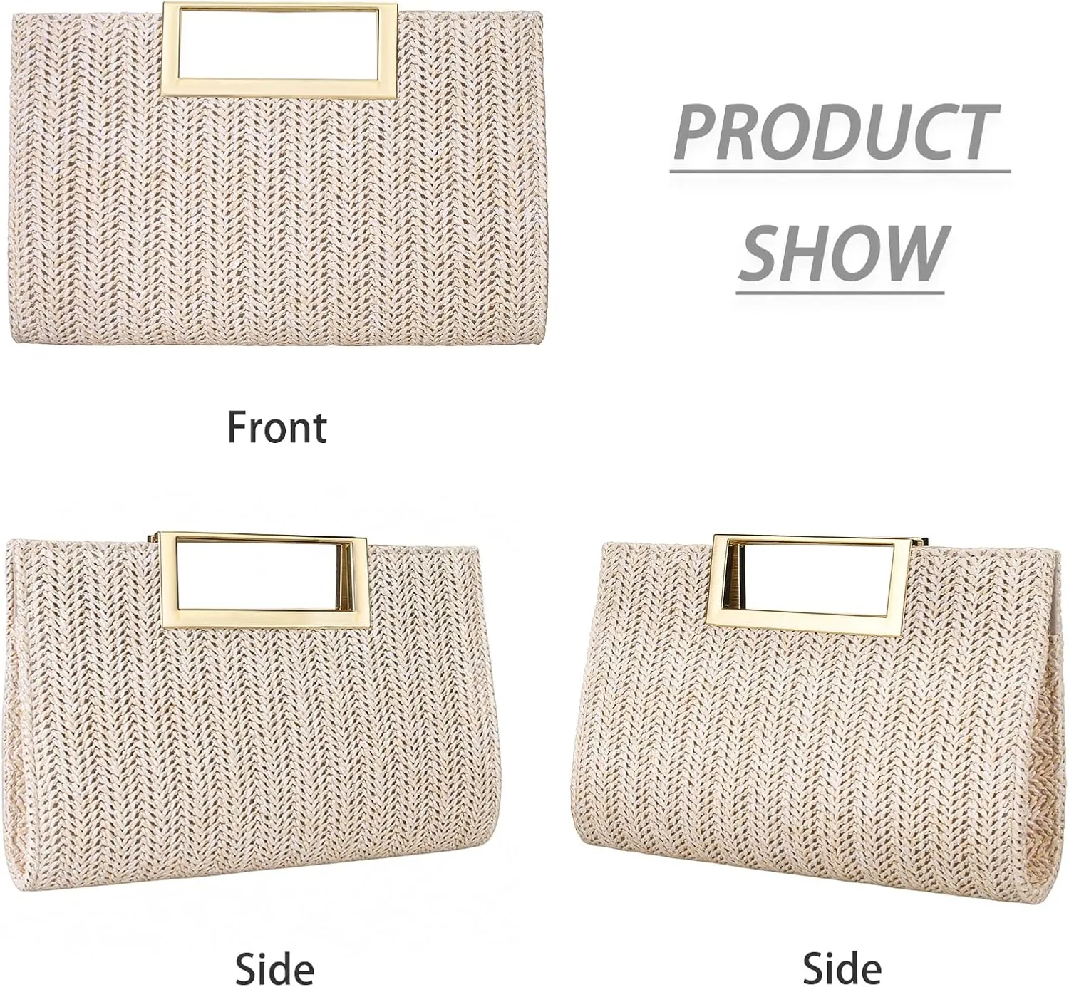 YYW Women Straw Bag Top Handle Clutch Evening Bag Crossbody Purse Woven Beach Shoulder Handbag