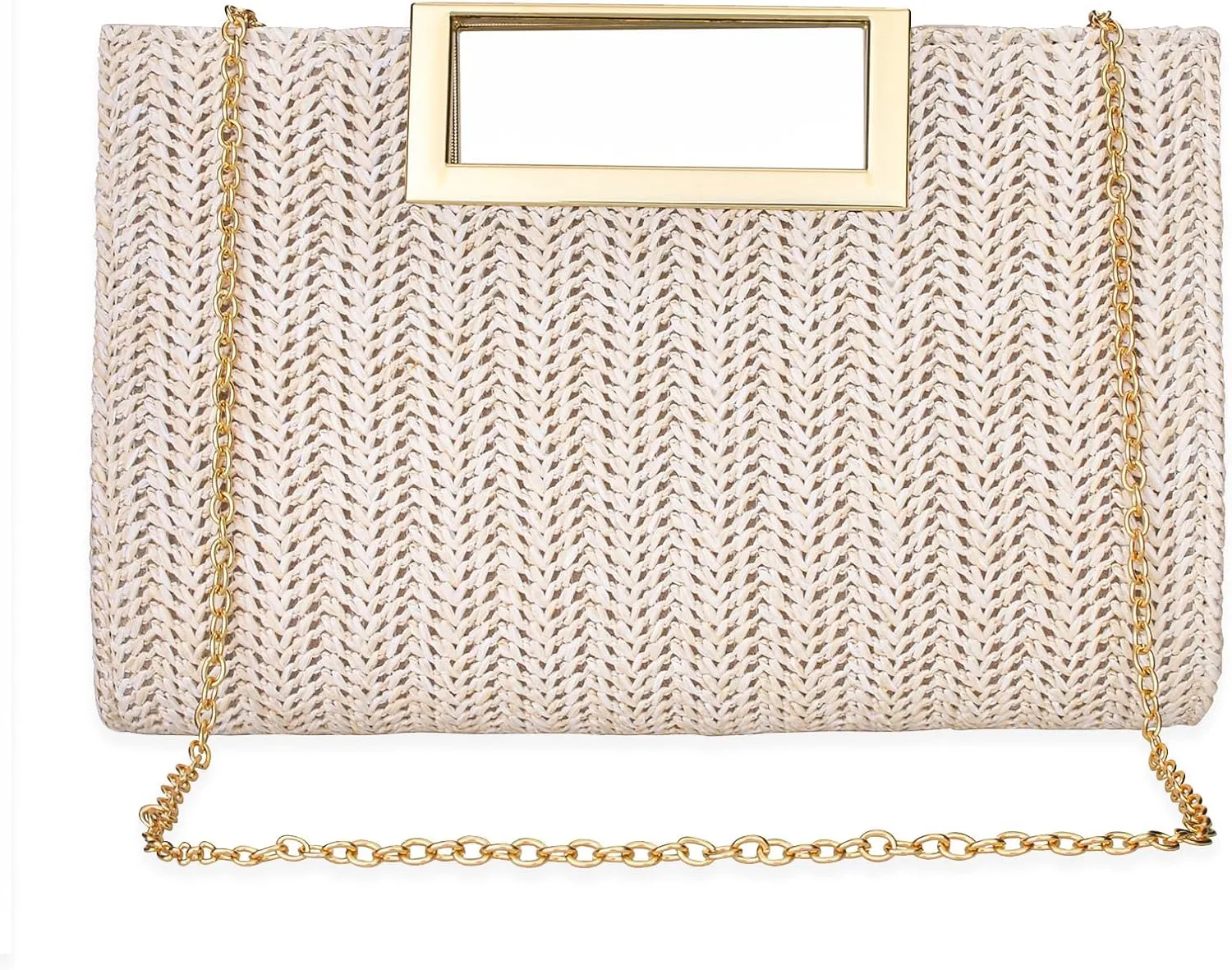 YYW Women Straw Bag Top Handle Clutch Evening Bag Crossbody Purse Woven Beach Shoulder Handbag