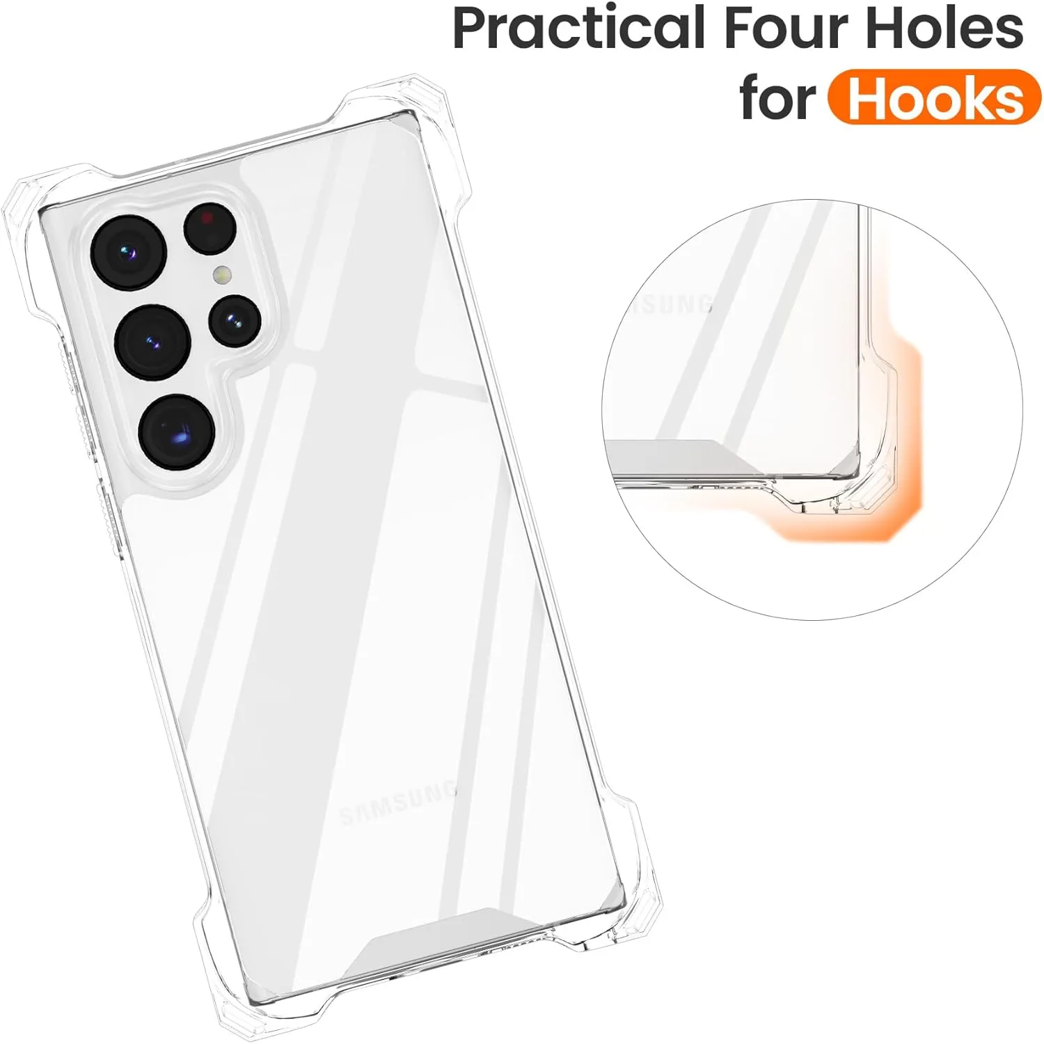 ZCDAYE Crossbody Case Compatible with Samsung Galaxy S23 Ultra(6.8 inch), Clear TPU Shockproof Cover with Anti-Lost Detachable Shoulder Strap Adjustable Neckstrap for Women Men, Transparent