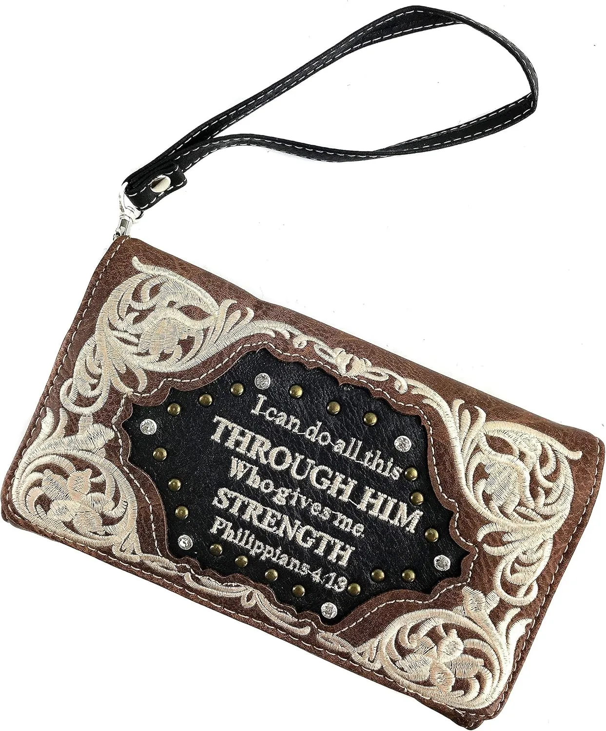 Zelris Bible Verse Philippians 4:13 Women Conceal Carry Hobo Purse Wallet Set