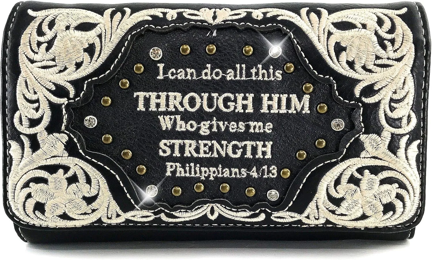 Zelris Bible Verse Philippians 4:13 Women Conceal Carry Hobo Purse Wallet Set