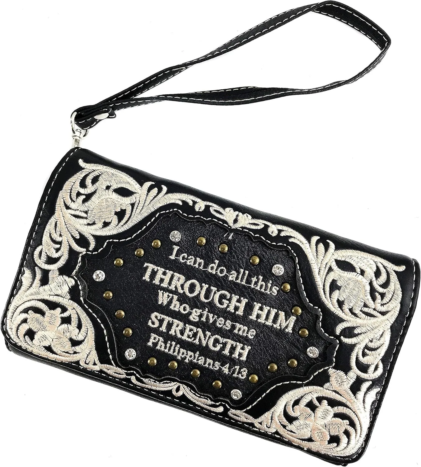 Zelris Bible Verse Philippians 4:13 Women Conceal Carry Hobo Purse Wallet Set