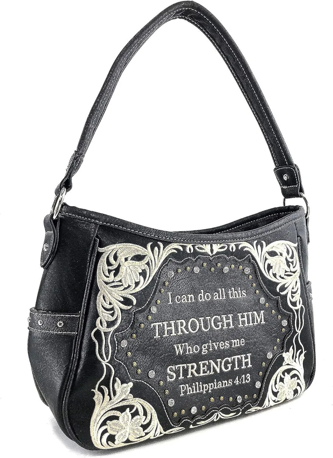 Zelris Bible Verse Philippians 4:13 Women Conceal Carry Hobo Purse Wallet Set
