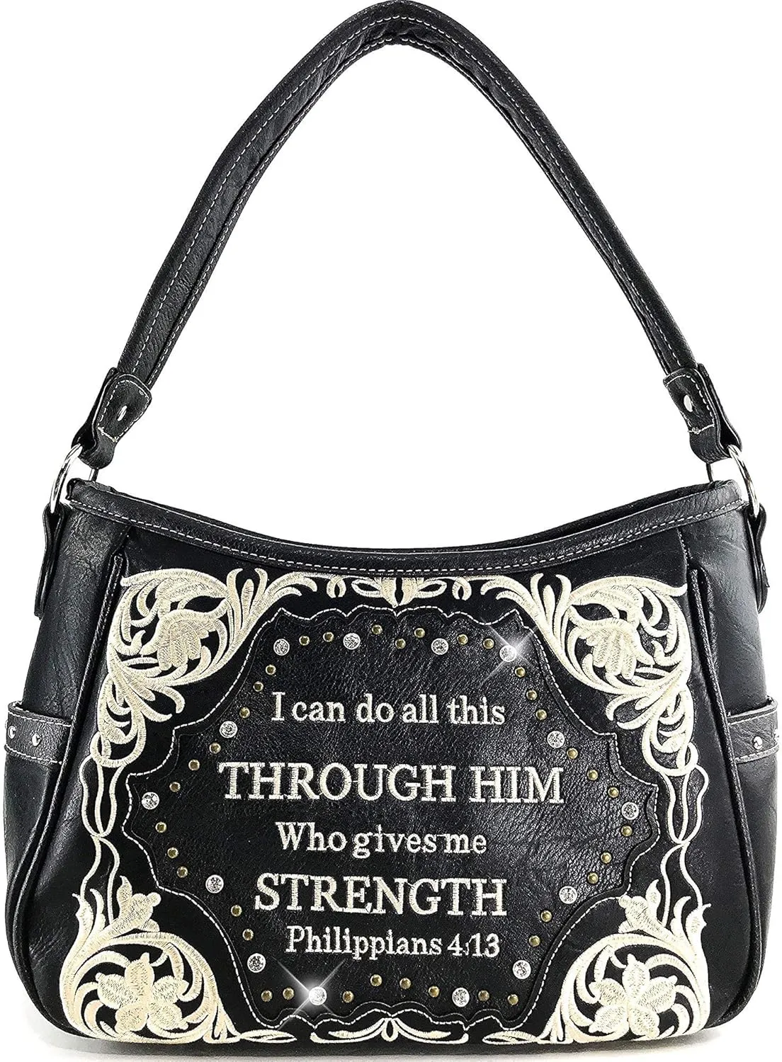 Zelris Bible Verse Philippians 4:13 Women Conceal Carry Hobo Purse Wallet Set