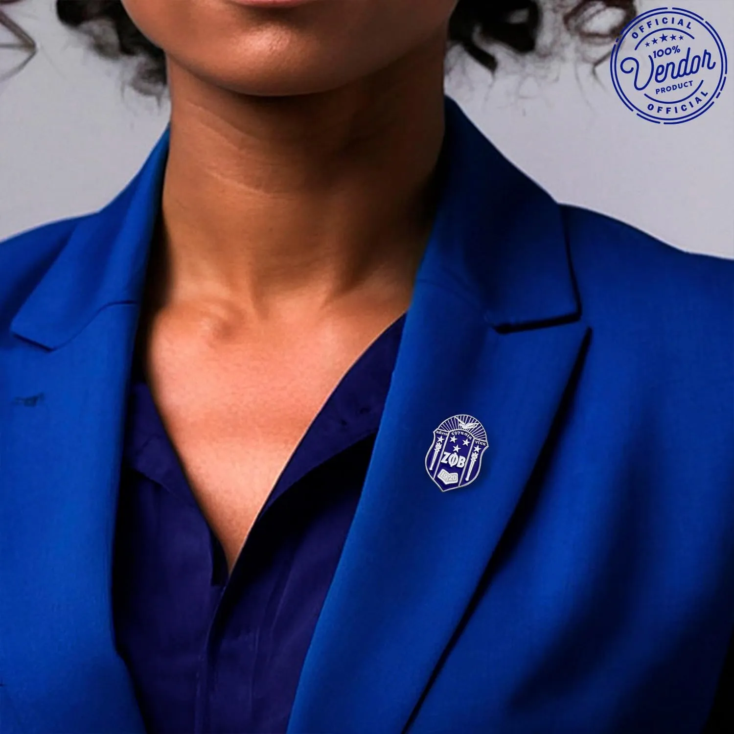 Zeta Phi Beta Sorority Paraphernalia - Official Vendor - Set of 2 Lapel Pins - Enamel and Rhinestone