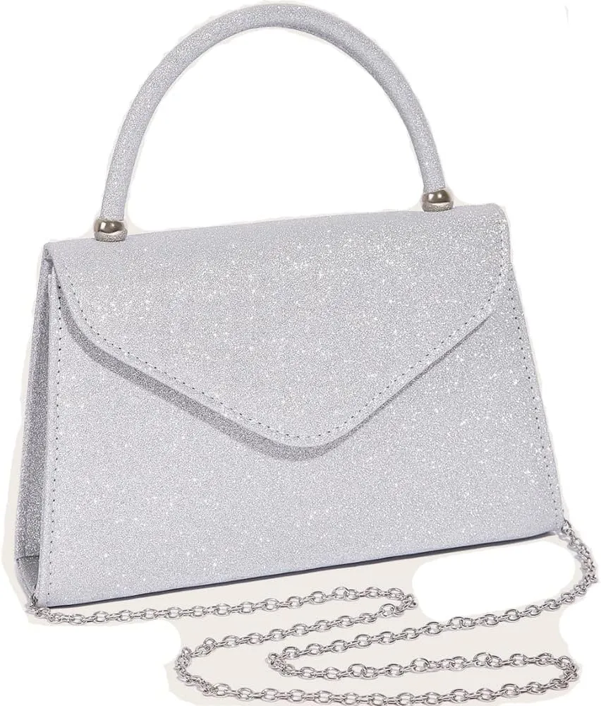 ZiMing Glossy Patent Leather Handbag for Women Evening Bag Small Satchel Bag Chain Shoulder Bag Flip Top Handle Bag