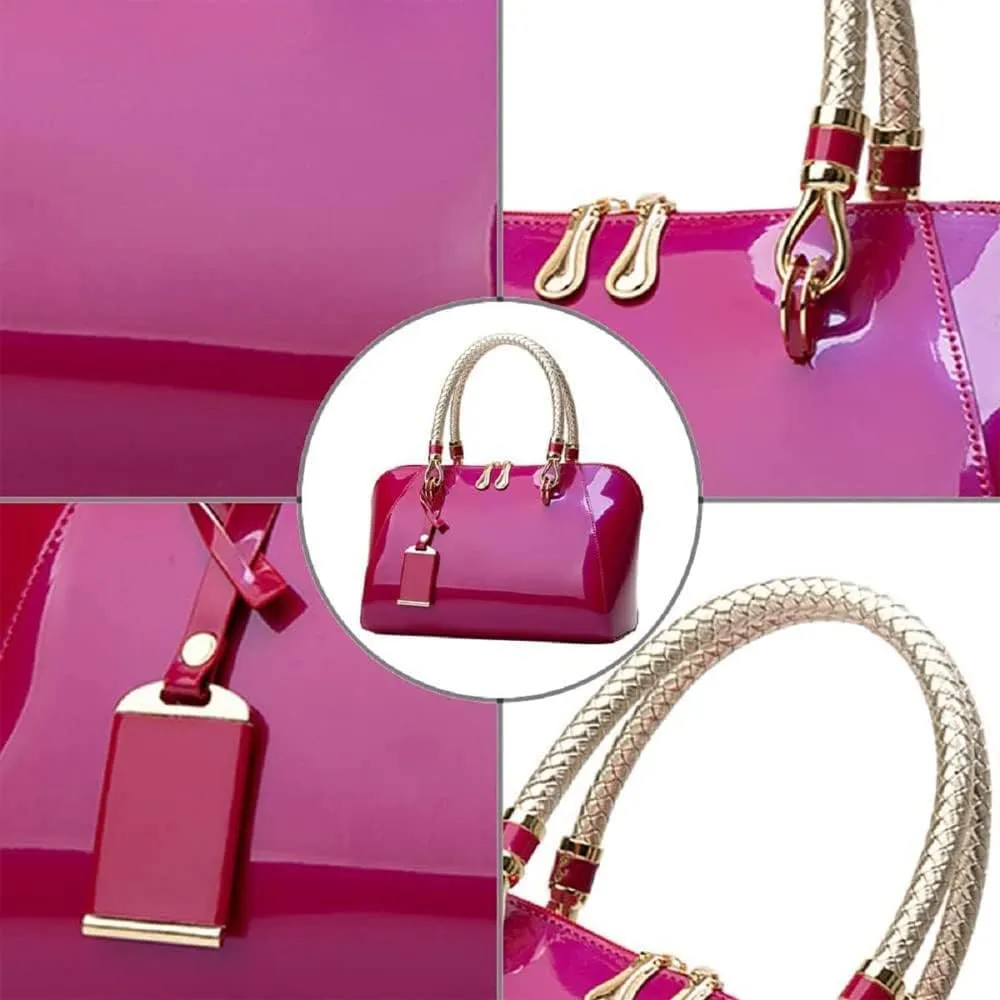 ZiMing Glossy Patent Leather Handbags for Women Top Handle Purse Satchel Bag Stylish Handbag Medium Tote Bags Shoulder Bag