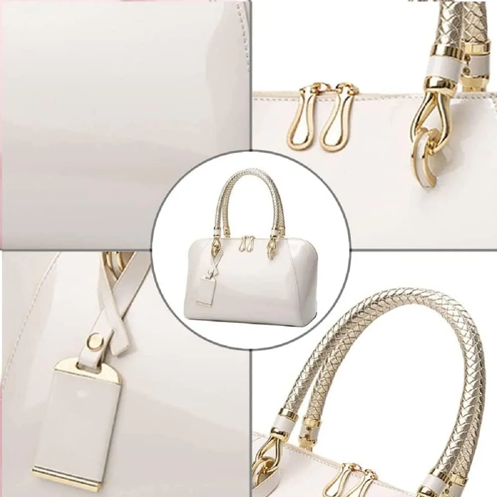 ZiMing Glossy Patent Leather Handbags for Women Top Handle Purse Satchel Bag Stylish Handbag Medium Tote Bags Shoulder Bag