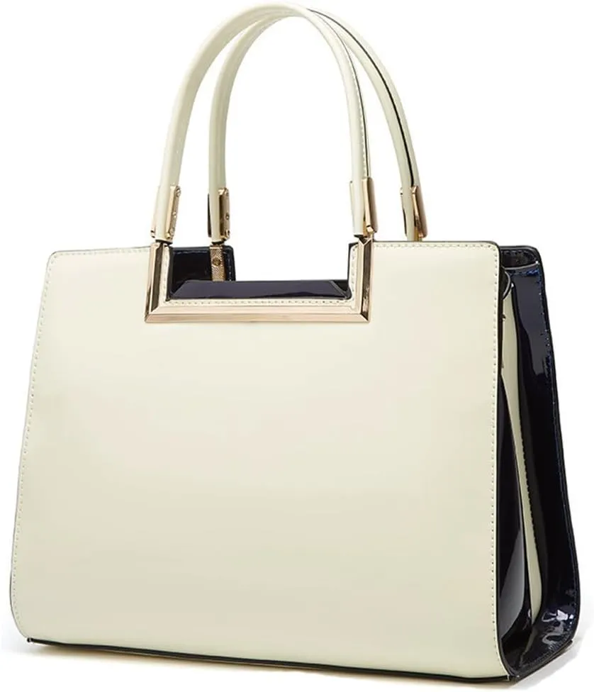ZiMing Glossy Patent Leather Handbags Womens Top Handle Handbag Purse Satchel Ladies Medium Tote Bags Stylish Shoulder Bag