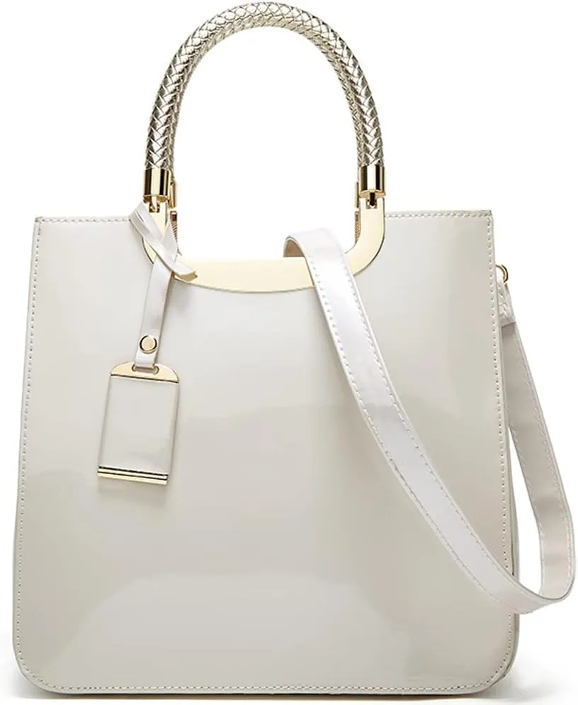 ZiMing Patent Leather Handbags Purse for Women Satchel Square Handbag Evening Bags Top Handle Bag Shoulder Bag Gorgeous Bag