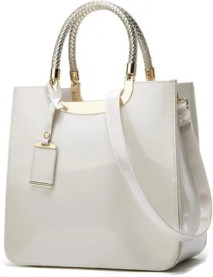 ZiMing Patent Leather Handbags Purse for Women Satchel Square Handbag Evening Bags Top Handle Bag Shoulder Bag Gorgeous Bag