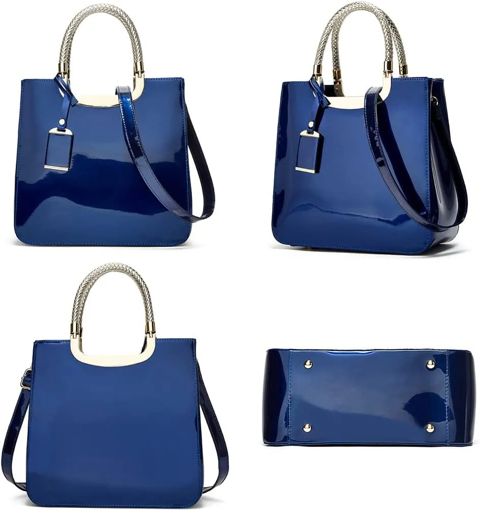 ZiMing Patent Leather Handbags Purse for Women Satchel Square Handbag Evening Bags Top Handle Bag Shoulder Bag Gorgeous Bag