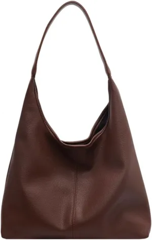 ZiMing Shoulder Bag for Women - Soft Leather Hobo Handbag Tote Large Purse With Single Strap and Wallet - 2 Pcs Set