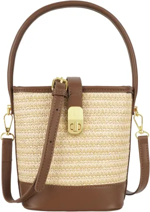 ZLM BAG US Women's Straw Top Handle Bag Handwoven Crochet Crossbody Shoulder Bag Summer Hobo Purse