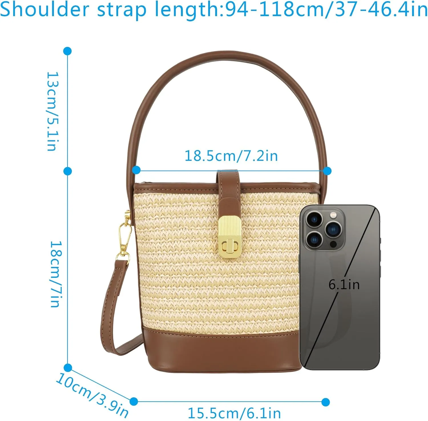 ZLM BAG US Women's Straw Top Handle Bag Handwoven Crochet Crossbody Shoulder Bag Summer Hobo Purse